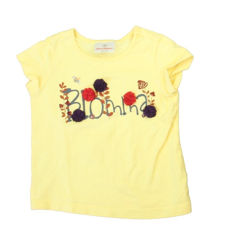 Hanna Andersson Girl's Yellow Booma Tulle Floral Top Size 140 (10)